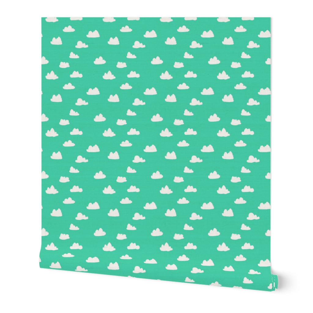 clouds //  bright neon jade green for colorful rad kids rooms