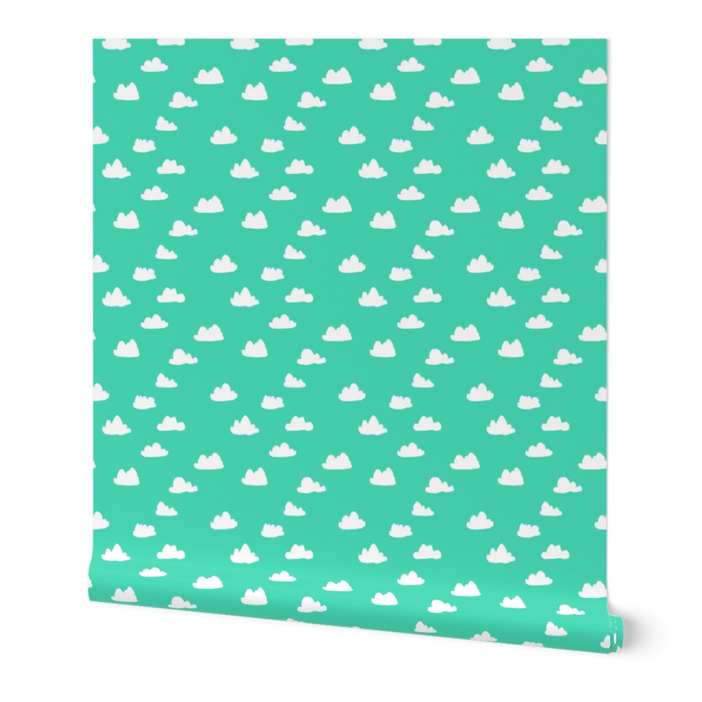 clouds //  bright neon jade green for colorful rad kids rooms