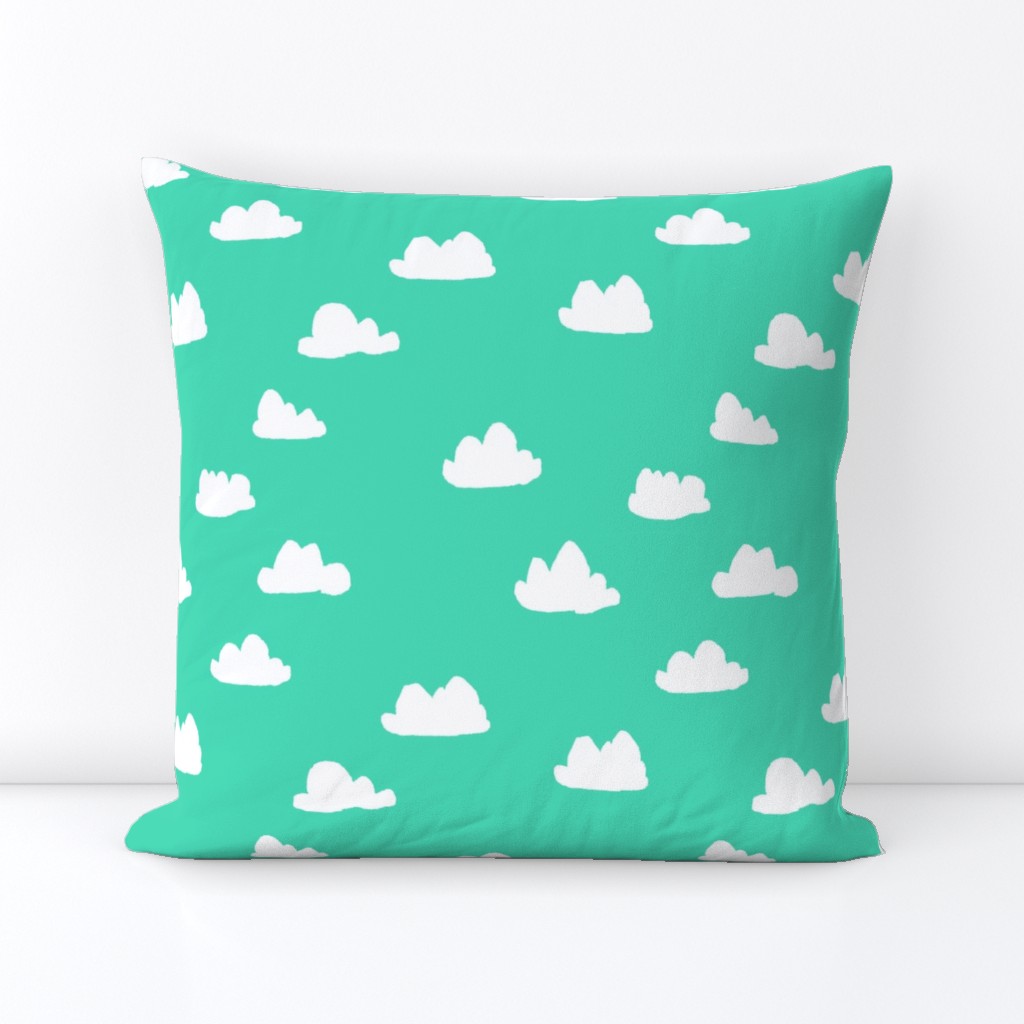 clouds //  bright neon jade green for colorful rad kids rooms