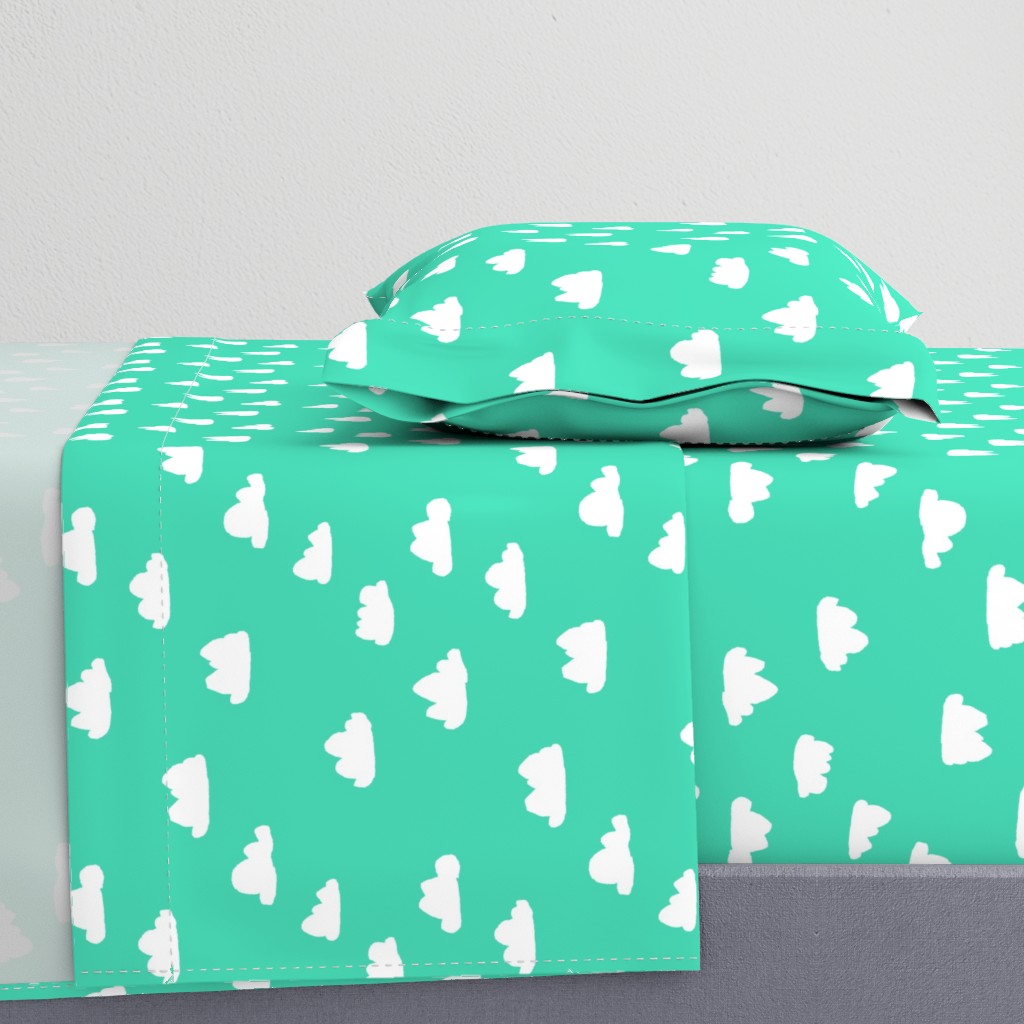 clouds //  bright neon jade green for colorful rad kids rooms