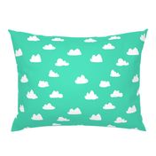 clouds //  bright neon jade green for colorful rad kids rooms