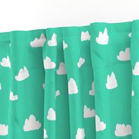 clouds //  bright neon jade green for colorful rad kids rooms