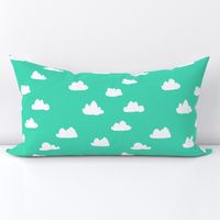 clouds //  bright neon jade green for colorful rad kids rooms