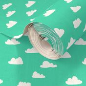 clouds //  bright neon jade green for colorful rad kids rooms