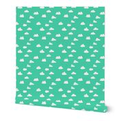 clouds //  bright neon jade green for colorful rad kids rooms