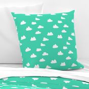 clouds //  bright neon jade green for colorful rad kids rooms