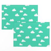 clouds //  bright neon jade green for colorful rad kids rooms