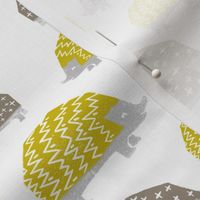 Hedgehogs - Goldenrod/Silver Grey  by Andrea Lauren