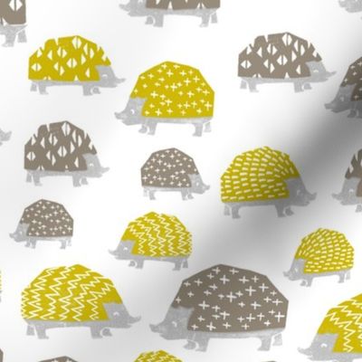 Hedgehogs - Goldenrod/Silver Grey  by Andrea Lauren