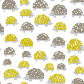 Hedgehogs - Goldenrod/Silver Grey  by Andrea Lauren