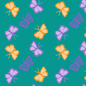 Butterflies on Teal