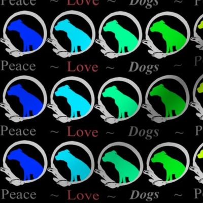 Rainbow silhouettes - Peace Love Dogs