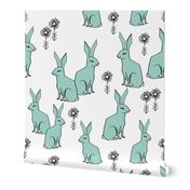 bunny // rabbits mint cute spring easter mint girls baby bunnies