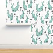 bunny // rabbits mint cute spring easter mint girls baby bunnies