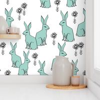 bunny // rabbits mint cute spring easter mint girls baby bunnies