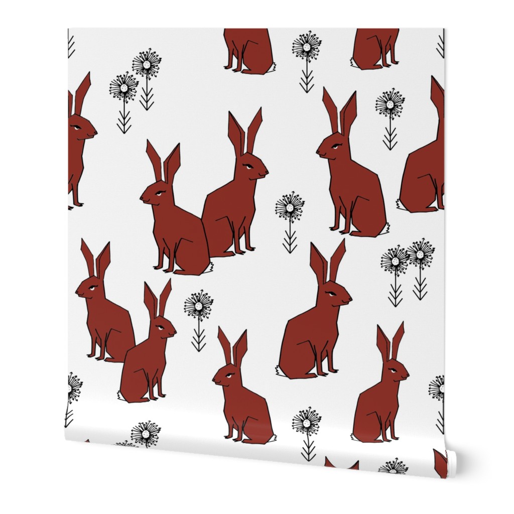 rabbit // rabbits fall autumn burgundy nature 