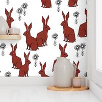 rabbit // rabbits fall autumn burgundy nature 