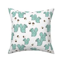 squirrel fabric // mint kids woodland forest acorns fall autumn kids design