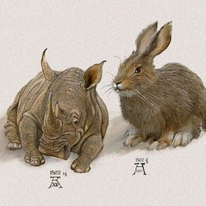 Durer Homage Rhino and Hare