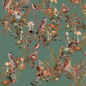 Birds in the Woods, Dusty Green // small