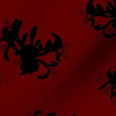 Honeysuckle - Red Silhouette