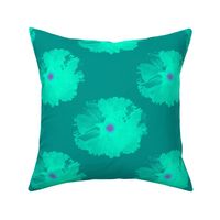 Showy Blossoms on Teal  (small)