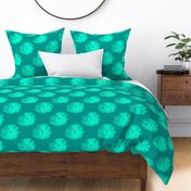 Showy Blossoms on Teal  (small)