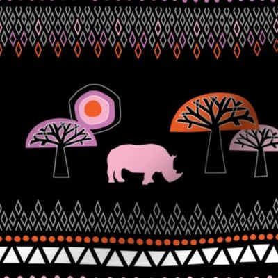 African Rhino (Warm Colors) - by Kara Peters
