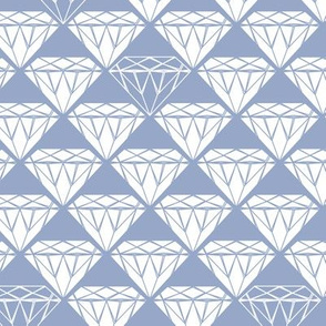 white facet diamonds on blue-grey