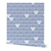 white line diamonds on blue-grey