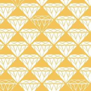 white facet diamonds on mustard