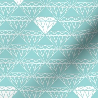 white line diamonds on aqua