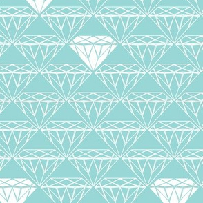 white line diamonds on aqua