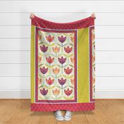 hexagon block tulip cheater quilt - cot size