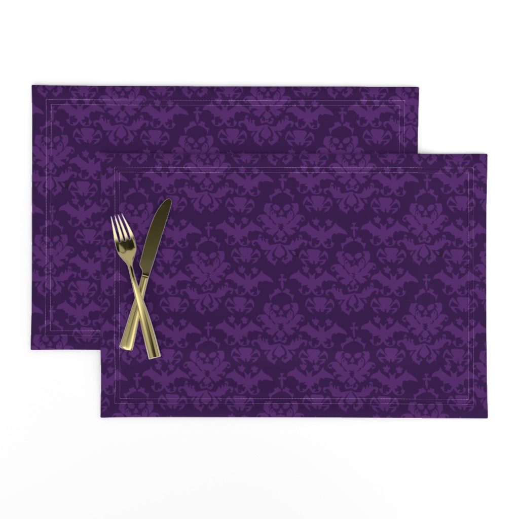 Skull Damask Purple/Purple