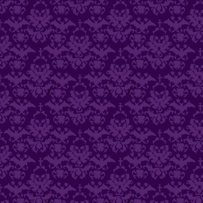Skull Damask Purple/Purple