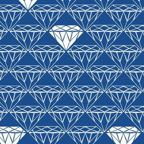 white line diamonds on blue