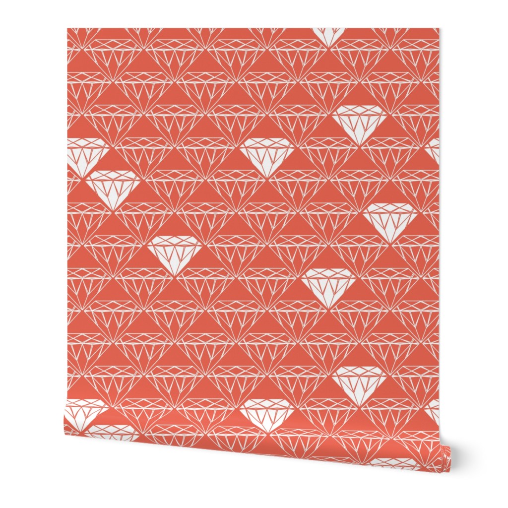 white line diamonds on coral