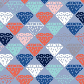 blue-grey cut diamonds - multi