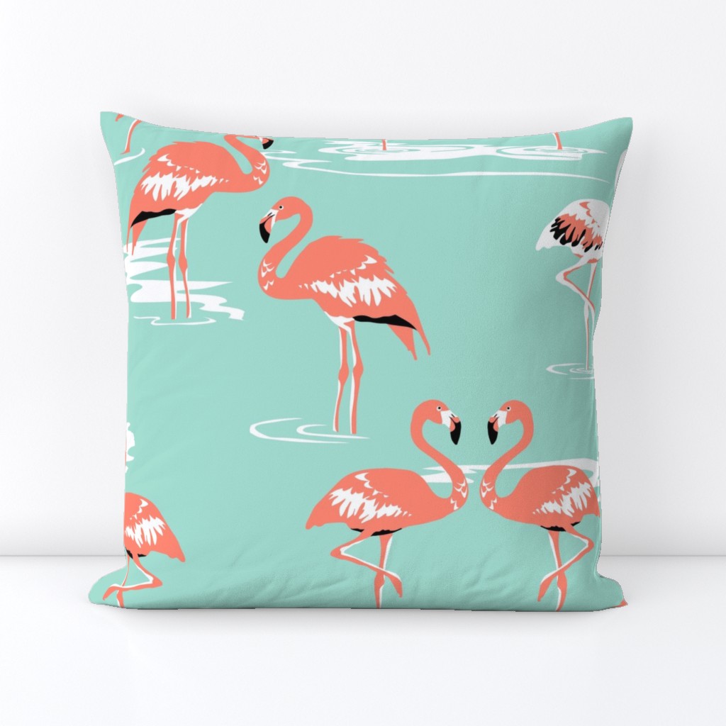 Flamingos love mint - large