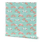 Flamingos love mint - large