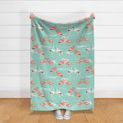 Flamingos love mint - large