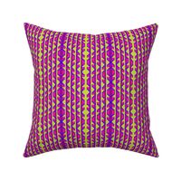 Folk Art Stripe 3   -Blue Violet, Strawberry, and Purple on Soft Lime