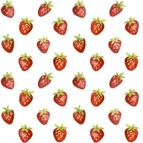 Strawberries on White