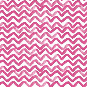 Zig Zag waves Bright Pink