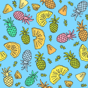 Pineapple Mix On Blue