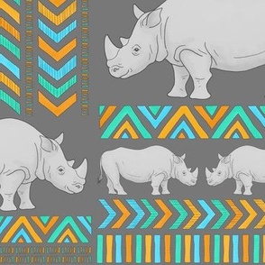 Tribal Rhinos - larger scale