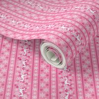 Pink Snowflakes and Greyhounds Stripes - length - 