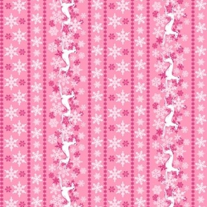 Pink Snowflakes and Greyhounds Stripes - length - 