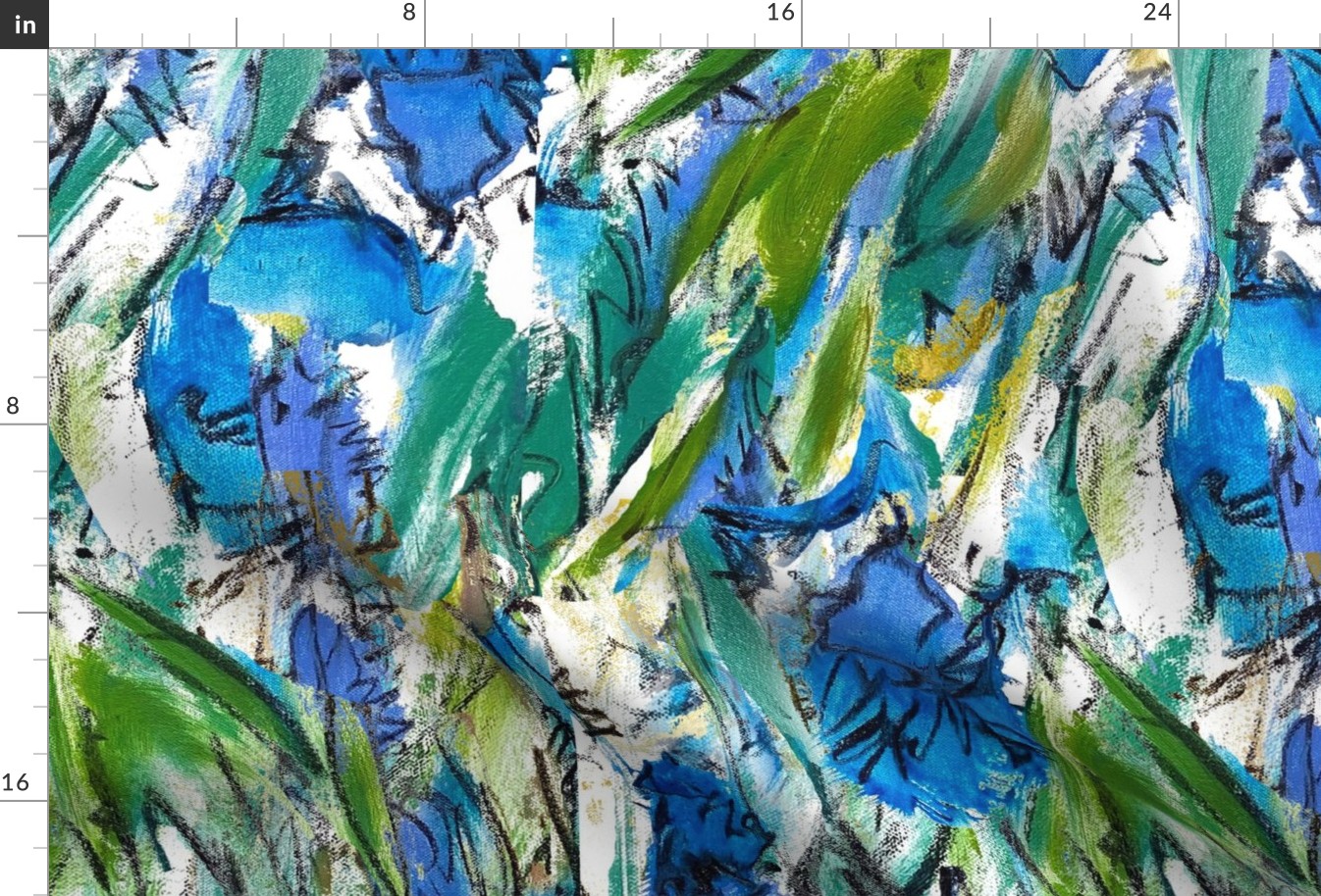 Blue Cornflower Oversize Repeat Watercolor